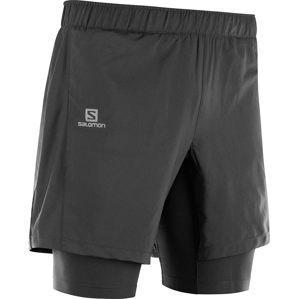 Salomon Singapore Mens Shorts - AGILE TWINSKIN M Black | 29165-OPIW